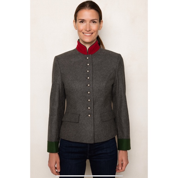 GOSSI TRACHTEN BLAZER VINTAGE 100% FELTED WOOL AUSTRIAN BAVARIAN ELEGANCE 36-6 - Picture 1 of 12